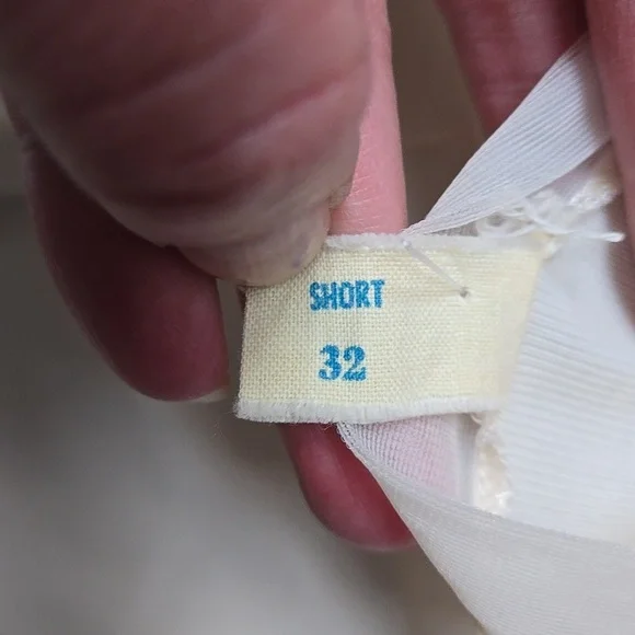 VINTAGE Cream Slip Dress with Brown Lace Size XS - Picture 6 of 8